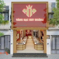 Phương án thiết kế tiệm vàng Huy Hoàng hiện đại và sang trọng